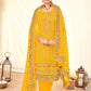 Pakistani Salwar Suit Georgette Yellow Embroidered Salwar Kameez