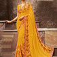 Designer Georgette Yellow Print Saree