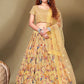 Readymade Lehenga Choli Georgette Viscose Yellow Embroidered Lehenga Choli
