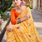 Classic Georgette Mustard Print Saree