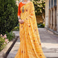 Classic Georgette Mustard Print Saree