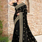 Contemporary Georgette Black Embroidered Saree
