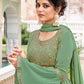 Palazzo Salwar Suit Georgette Green Embroidered Salwar Kameez