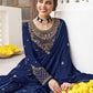 Salwar Suit Georgette Blue Embroidered Salwar Kameez