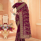 Trendy Saree Georgette Wine Embroidered Saree