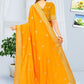 Classic Georgette Yellow Embroidered Saree