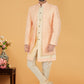 Indo Western Banarasi Silk Jacquard Gold Multi Colour Embroidered Mens
