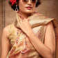 Contemporary Organza Silk Gold Peach Weaving Saree