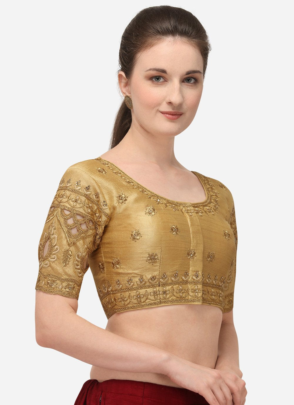 Blouse Silk Gold Embroidered Blouse