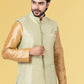 Nehru Jackets Jacquard Silk Gold Embroidered Mens