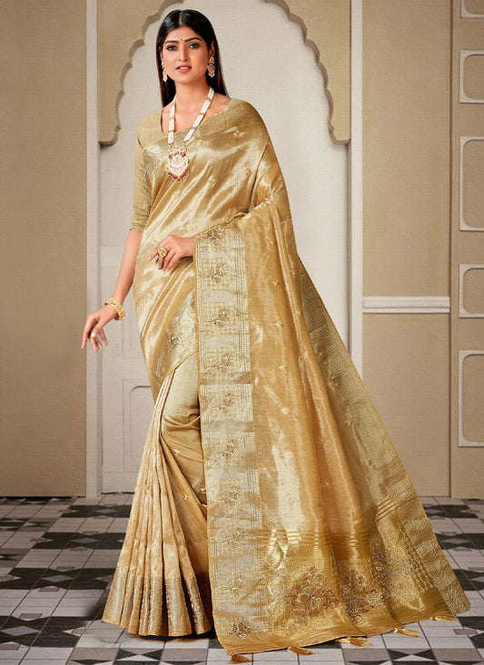 Classic Handloom Silk Gold Embroidered Saree