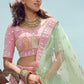 Lehenga Choli Organza Pink Embroidered Lehenga Choli