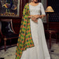 Lehenga Choli Georgette White Gota Work Lehenga Choli