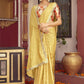 Trendy Saree Silk Cream Foil Print Saree