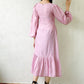 Gown Faux Crepe Pink Polka Dotted Gown
