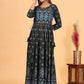 Gown Cotton Green Print Gown