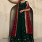 Gown Georgette Green Embroidered Gown