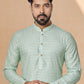 Kurta Pyjama Fancy Fabric Green Multi Colour Digital Print Mens