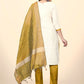 Salwar Suit Cotton Jacquard Green Off White Embroidered Salwar Kameez