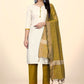 Salwar Suit Cotton Jacquard Green Off White Embroidered Salwar Kameez