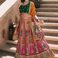 Lehenga Choli Banarasi Silk Green Purple Embroidered Lehenga Choli