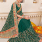 Classic Faux Georgette Green Rama Embroidered Saree