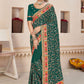 Classic Faux Georgette Green Rama Embroidered Saree