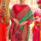 Trendy Saree Silk Green Red Patch Border Saree