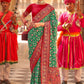 Trendy Saree Silk Green Red Patch Border Saree