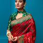Classic Silk Green Red Weaving Saree