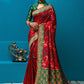 Classic Silk Green Red Weaving Saree