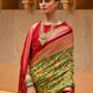 Contemporary Patola Silk Green Red Weaving Saree