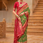 Contemporary Patola Silk Green Red Weaving Saree