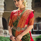 Trendy Saree Satin Silk Green Red Weaving Saree
