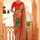 Designer Tussar Silk Green Red Weaving Saree