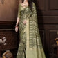 Classic Banarasi Silk Green Digital Print Saree