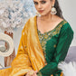 Pant Style Suit Banarasi Silk Green Woven Salwar Kameez