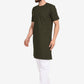 Kurta Pyjama Blended Cotton Green Plain Mens