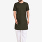 Kurta Pyjama Blended Cotton Green Plain Mens