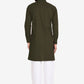 Kurta Pyjama Blended Cotton Green Plain Mens