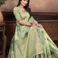 Contemporary Banarasi Silk Green Digital Print Saree
