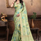 Contemporary Banarasi Silk Green Digital Print Saree