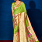 Classic Silk Green Patch Border Saree