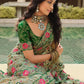 Contemporary Net Green Embroidered Saree