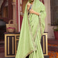 Contemporary Silk Green Foil Print Saree
