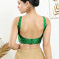 Designer Blouse Raw Silk Green Embroidered Blouse