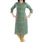 Casual Kurti Viscose Green Print Kurtis