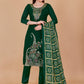 Salwar Suit Banarasi Silk Green Jacquard Work Salwar Kameez