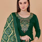 Salwar Suit Banarasi Silk Green Jacquard Work Salwar Kameez