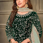 Palazzo Salwar Suit Velvet Green Embroidered Salwar Kameez